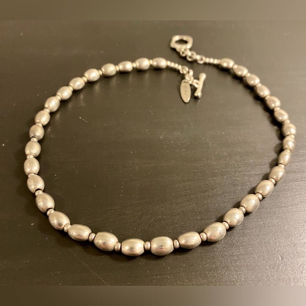 Soho Designs Silver Bead Necklace, Beaded, Silver Tone, Toggle Clasp